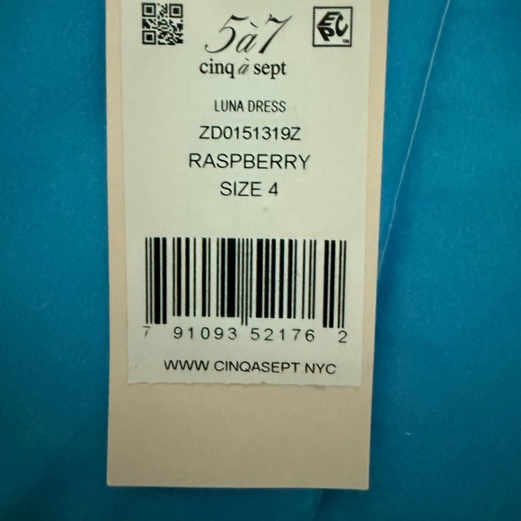 NWT Cinq à Sept Strapless Raspberry Dress - Picture 3 of 4
